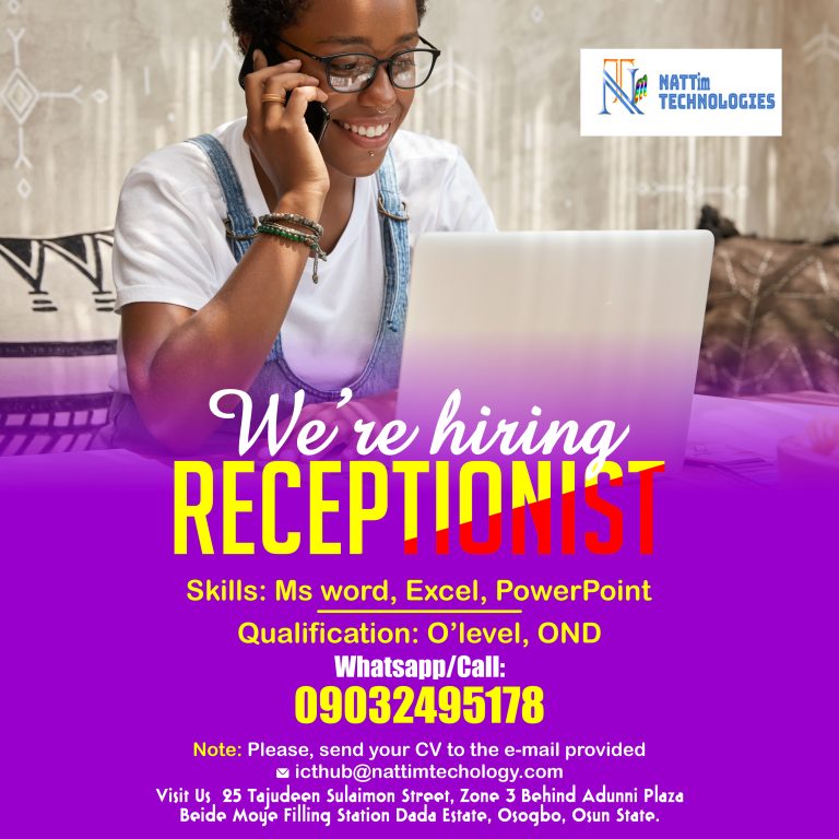 receptionist flyer